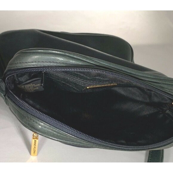 Anne Klein II Purse Monogram Tuscany Green Soft Leather Handbag Shoulder Bag 8" - Picture 10 of 10